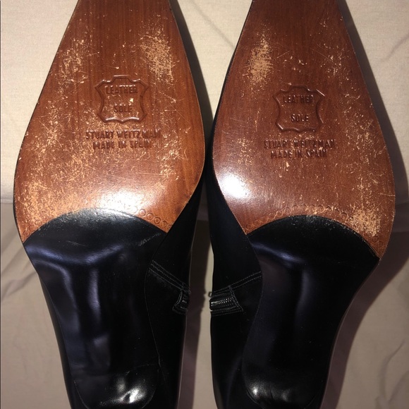 Stuart Weitzman Black Leather Booties, Size 8.5B - Picture 8 of 8
